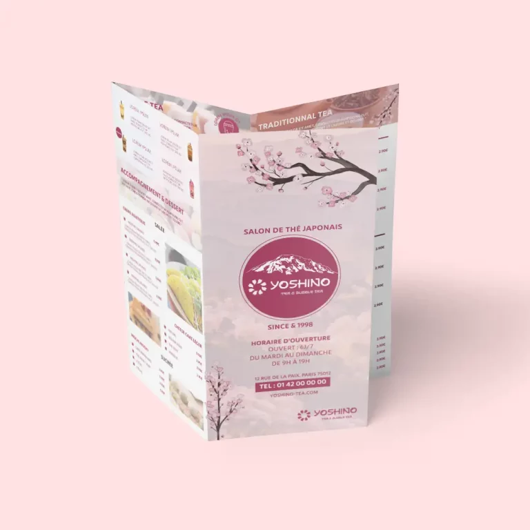 publi menu bubble tea brochure