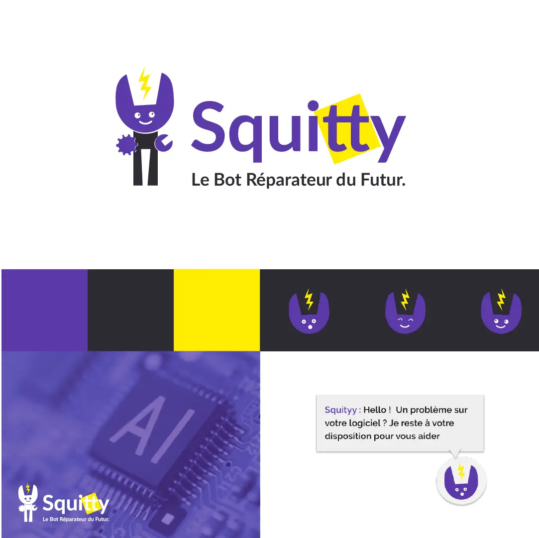 Identité et logo de Squitty
