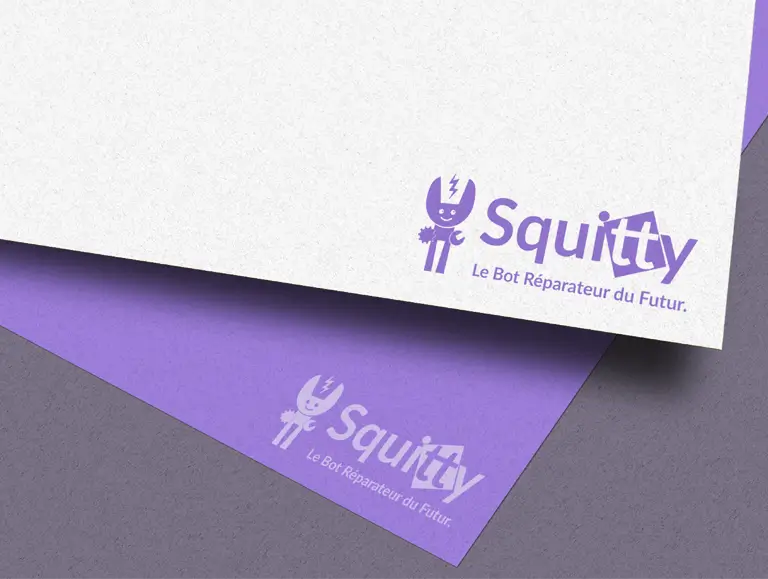 enveloppe violet et blanc avec logo mockup copie
