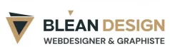 Logo blean design avec écrit webdesigner et graphiste