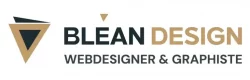 Logo blean design avec écrit webdesigner et graphiste